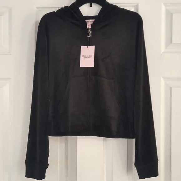 Juicy Couture Bling Velour Tracksuit Hoodie and Shorts Set NWT - Picture 2 of 8